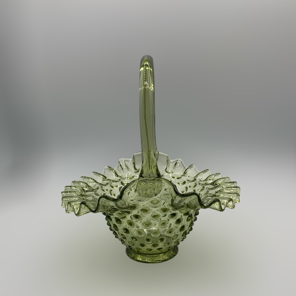 Fenton Other - Vintage Fenton Colonial Green Hobnail Basket